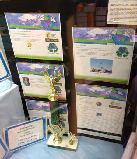 My website in the case at the fair